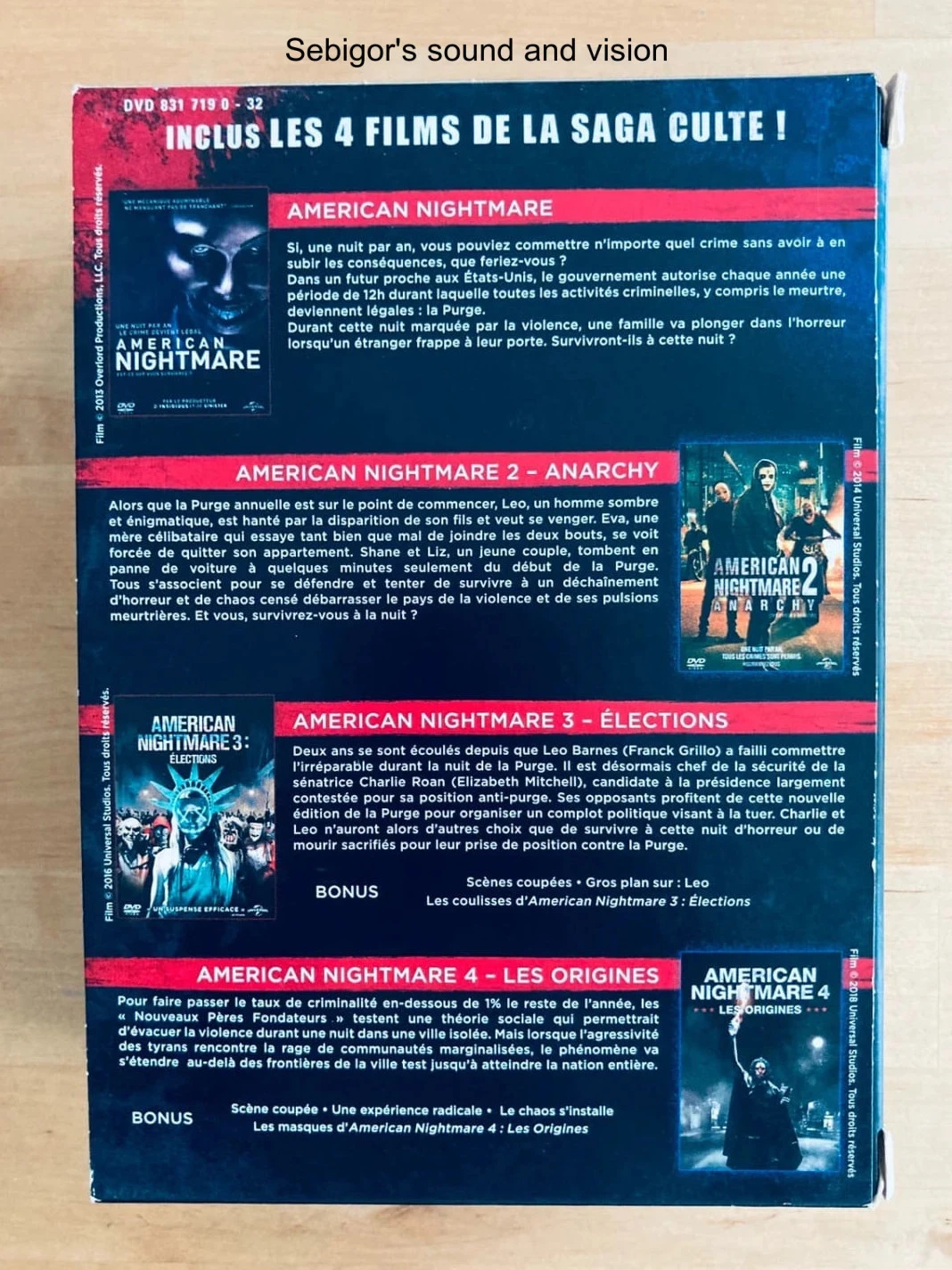 Coffret 4 DVD Intégrale American Nightmare. – photo 2